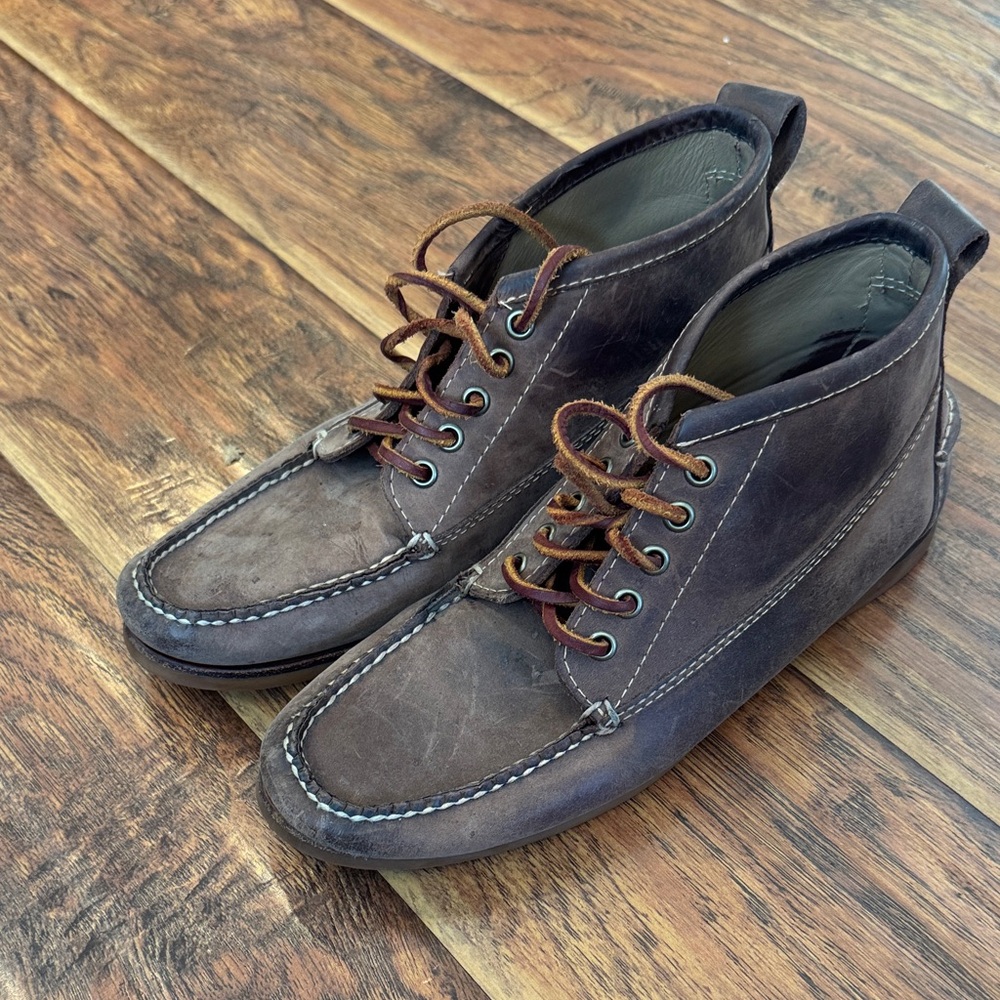 LL BEAN signature Men's Brown Leather Ankle Boots size 8.5